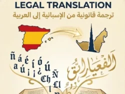 Legal contract with Spanish and Arabic text displayed on a smartphone screen for translation services.
