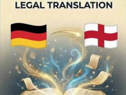 German to English Legal Translation featuring the national flags of Germany and the United Kingdom.