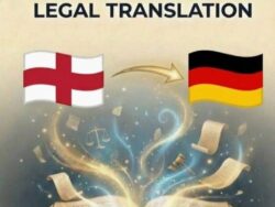 English to German Legal Translation showing the national flags of the United Kingdom and Germany for legal services.